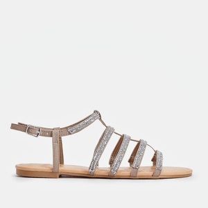 JustFab Sari Sandal Taupe 8 NIB